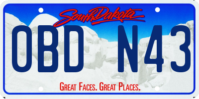 SD license plate 0BDN43