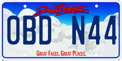 SD license plate 0BDN44