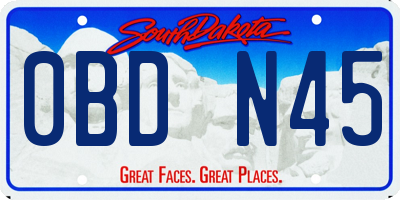 SD license plate 0BDN45