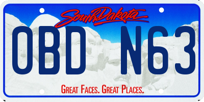 SD license plate 0BDN63