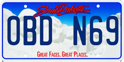SD license plate 0BDN69