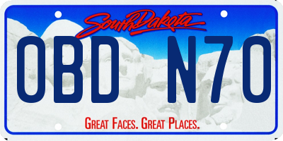 SD license plate 0BDN70