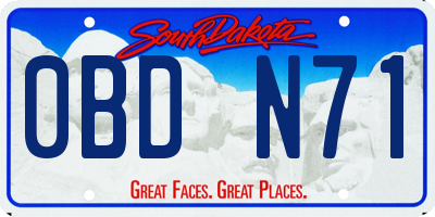 SD license plate 0BDN71