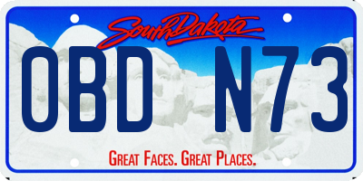 SD license plate 0BDN73