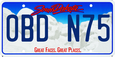 SD license plate 0BDN75