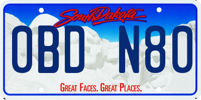 SD license plate 0BDN80