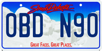 SD license plate 0BDN90