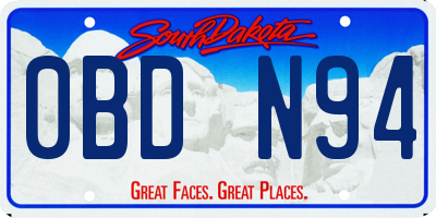 SD license plate 0BDN94