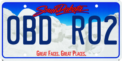 SD license plate 0BDR02