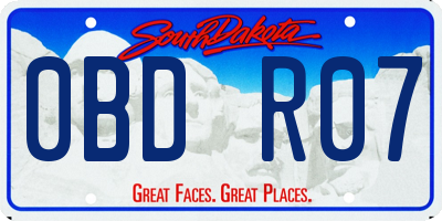 SD license plate 0BDR07