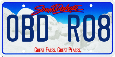SD license plate 0BDR08