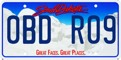 SD license plate 0BDR09