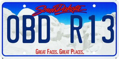 SD license plate 0BDR13