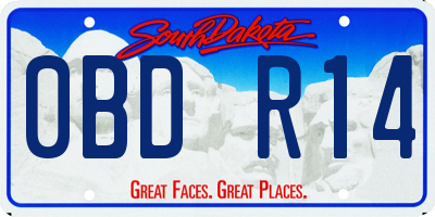 SD license plate 0BDR14