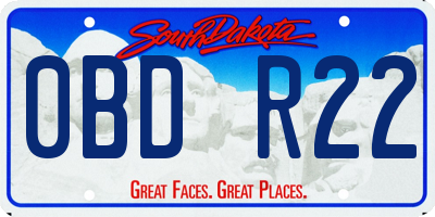 SD license plate 0BDR22