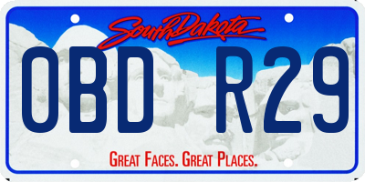 SD license plate 0BDR29