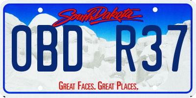 SD license plate 0BDR37