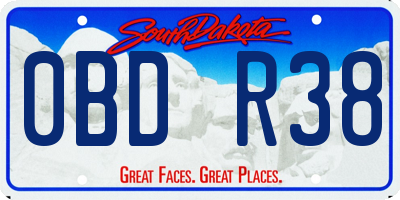SD license plate 0BDR38