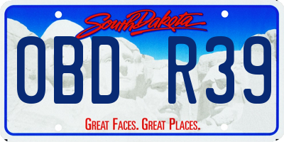 SD license plate 0BDR39