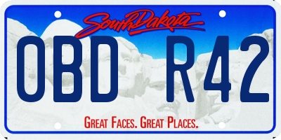 SD license plate 0BDR42