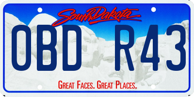 SD license plate 0BDR43