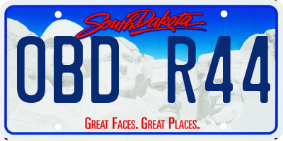 SD license plate 0BDR44