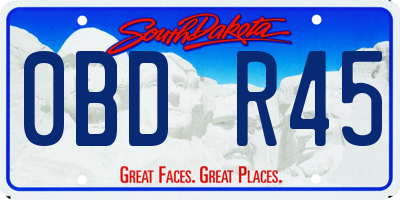 SD license plate 0BDR45