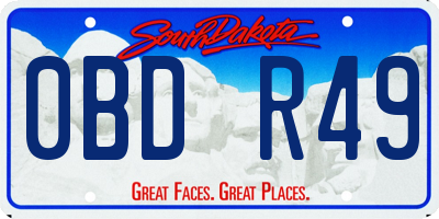 SD license plate 0BDR49