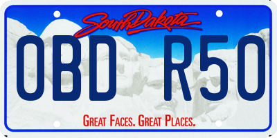 SD license plate 0BDR50