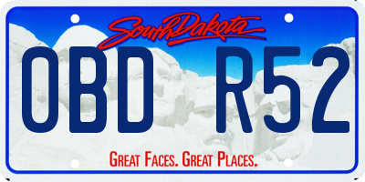 SD license plate 0BDR52