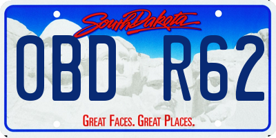 SD license plate 0BDR62