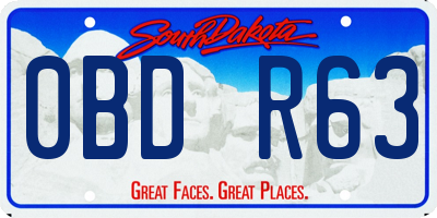 SD license plate 0BDR63