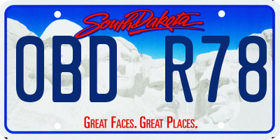 SD license plate 0BDR78