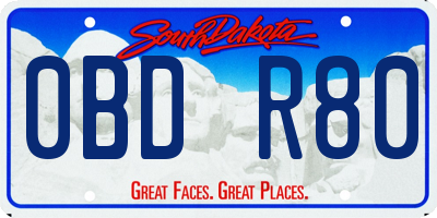 SD license plate 0BDR80