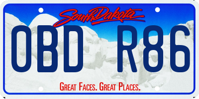 SD license plate 0BDR86