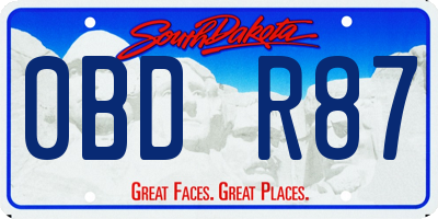 SD license plate 0BDR87
