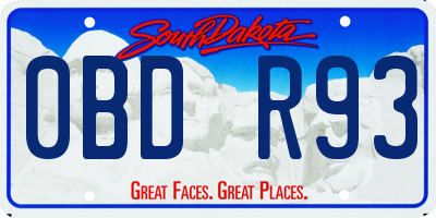 SD license plate 0BDR93