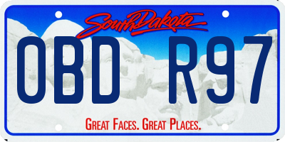 SD license plate 0BDR97