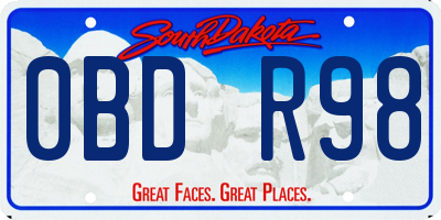 SD license plate 0BDR98
