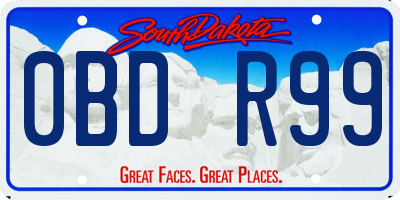 SD license plate 0BDR99