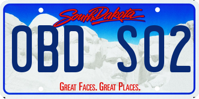 SD license plate 0BDS02