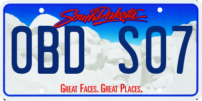SD license plate 0BDS07