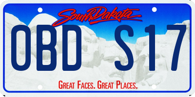 SD license plate 0BDS17