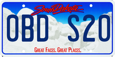 SD license plate 0BDS20