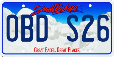 SD license plate 0BDS26