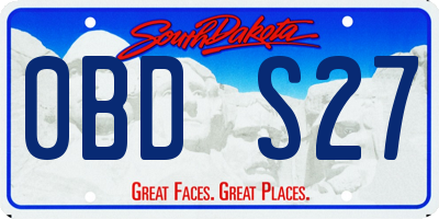 SD license plate 0BDS27