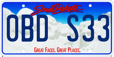 SD license plate 0BDS33
