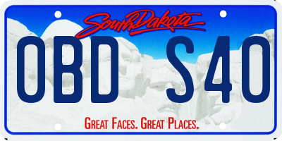 SD license plate 0BDS40