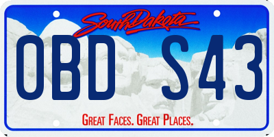 SD license plate 0BDS43