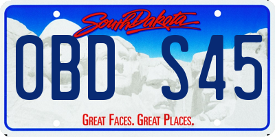 SD license plate 0BDS45